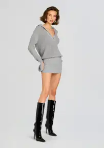 Katana Sweater Dress(Light Heathered Grey,XXS)