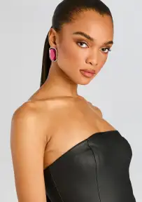 Kelsey Gemstone Earrings - Sangria