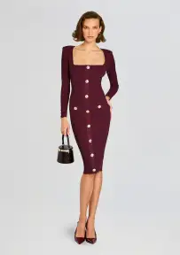 Sadelle Knit Dress(Metallic Mulberry,XXS)