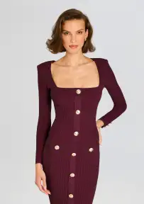 Sadelle Knit Dress(Metallic Mulberry,XXS)