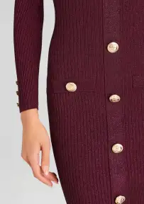 Sadelle Knit Dress(Metallic Mulberry,XXS)