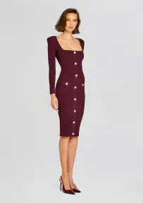 Sadelle Knit Dress(Metallic Mulberry,XXS)