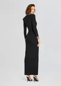 Shareen Embellished Knit Dress(Black/Silver,XXS)
