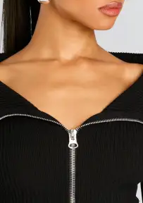 Vesper Off Shoulder Knit Mini Dress(Black,XXS)
