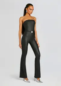 Vice Slim Flare Jumpsuit(Coated Black,XXS)