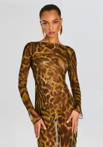 Vienna Silk Dress(Vintage Mixed Animal,XXS)