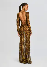 Vienna Silk Dress(Vintage Mixed Animal,XXS)