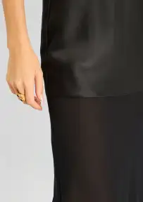 Vienna Satin Maxi Dress(Black,XXS)