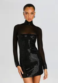 Willow Embellished Dress(Black,XXS)