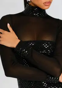 Willow Embellished Dress(Black,XXS)