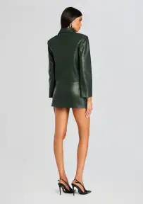 Asha Faux Leather Jacket(Forest Green,XXS)