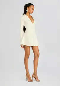 Clara Knit Mini Dress(Eggshell,XXS)