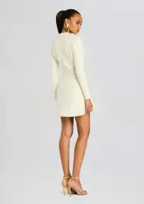 Clara Knit Mini Dress(Eggshell,XXS)