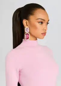 Cora Gemstone Earrings - Cerise