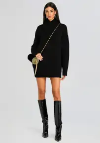 Dessa Chuny Knit Sweater Dress(Black,XXS)