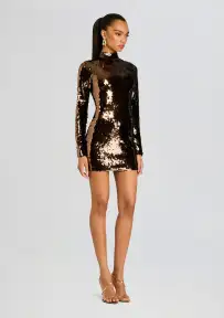 Genelle Sequin Dress(Pecan,XXS)