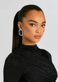 Hope Gemstone Earrings - Black
