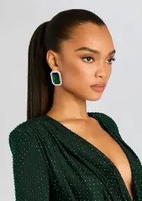 Hope Gemstone Earrings - Pine