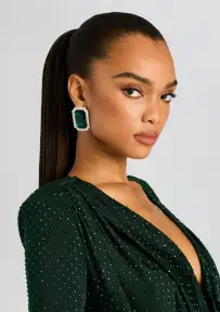 Hope Gemstone Earrings - Pine