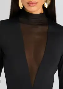 Jackie Mesh Bodysuit(Black,XXS)