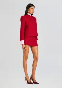 Karla Boucle Mini Skirt(Ruby Red,XXS)