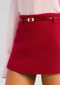 Karla Boucle Mini Skirt(Ruby Red,XXS)
