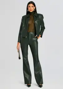 Ronja Vegan Leather Trouser(Forest Green,00)