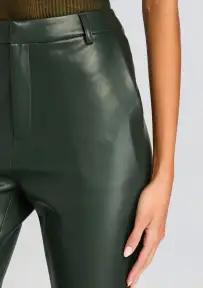 Ronja Vegan Leather Trouser(Forest Green,00)