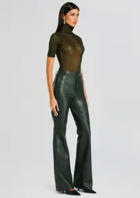 Ronja Vegan Leather Trouser(Forest Green,00)