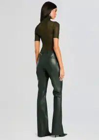 Ronja Vegan Leather Trouser(Forest Green,00)