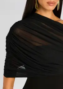 Selma Mini Crepe Dress(Black,XXS)
