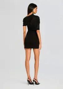 Selma Mini Crepe Dress(Black,XXS)
