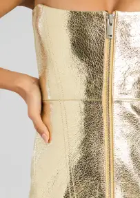 Sylvie Leather Dress(Gold,XXS)