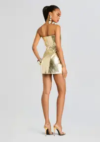 Sylvie Leather Dress(Gold,XXS)