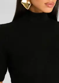 Yuna Fuzzy Knit Top(Black,XXS)