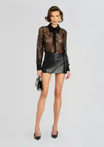 Gracen Lace Blouse(Black,XXS)