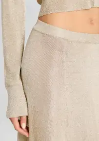 Alice Metallic Knit Maxi Skirt(Gold,XXS)