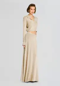 Alice Metallic Knit Maxi Skirt(Gold,XXS)