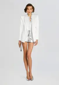 Marsha Embellished Top(White/Silver,XXS)