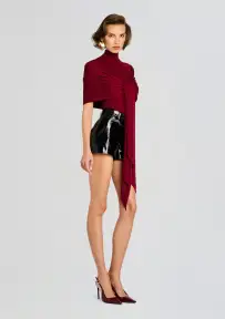 Noemi Knit Tie Top(Ruby Red,XXS)