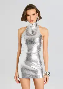 Roxy Leather Dress(Silver,XXS)