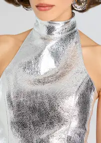 Roxy Leather Dress(Silver,XXS)