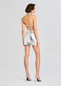 Roxy Leather Dress(Silver,XXS)