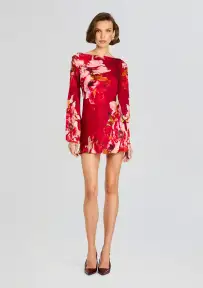 Tuhi Short Dress(Burgundy Mix,XXS)