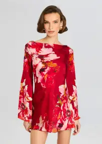 Tuhi Short Dress(Burgundy Mix,XXS)