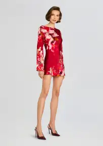 Tuhi Short Dress(Burgundy Mix,XXS)