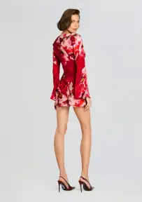 Tuhi Short Dress(Burgundy Mix,XXS)