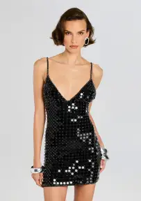 Airalyse Embellished Dress(Black,XXS)