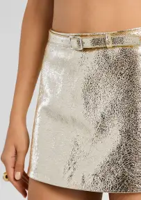 Nandie Leather Skirt(Gold,XXS)
