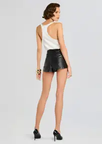 Aubreen Leather Short(Black,XXS)